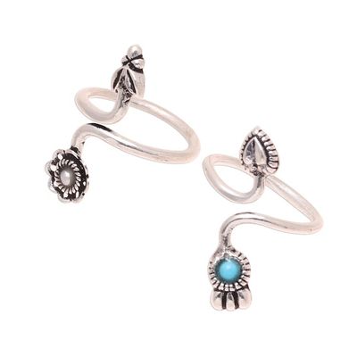 Alternate image for Cultured Pearl and Sterling Silver Toe Rings from India Twin Glory