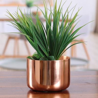 Alternate image for Handcrafted Polished Decorative Copper Flower Pot from India Copper Charm