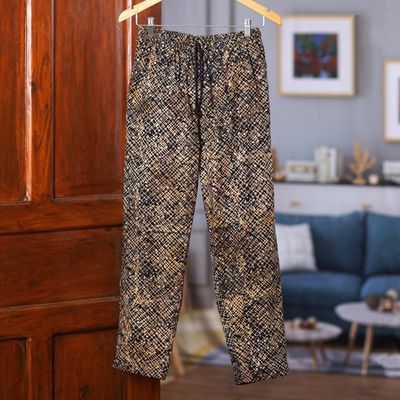 Alternate image for Printed Mens Cotton Pants in Brown from Bali Faraway Stars
