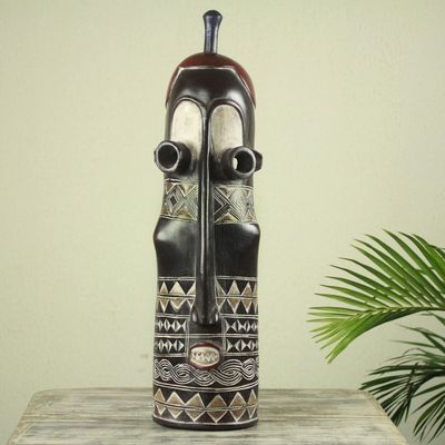Alternate image for Antiqued Tigari Style Hand Carved African Wood Mask Tigari Healer