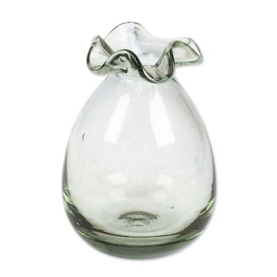 Alternate image for Handblown Wavy Drop-Shaped Recycled Glass Incense Diffuser Wavy Essences