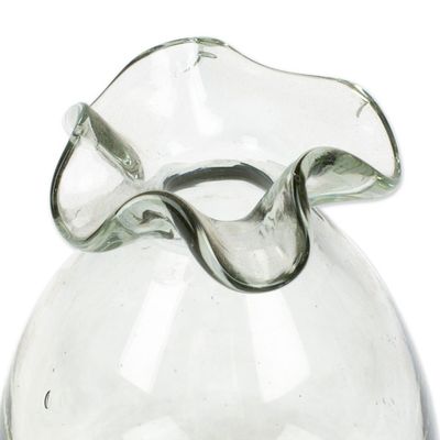 Alternate image for Handblown Wavy Drop-Shaped Recycled Glass Incense Diffuser Wavy Essences