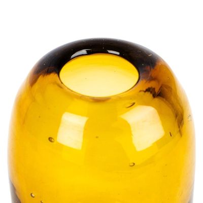 Alternate image for Minimalist Handblown Yellow Recycled Glass Incense Holder Classic Spring