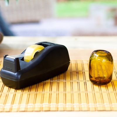 Alternate image for Minimalist Handblown Yellow Recycled Glass Incense Holder Classic Spring