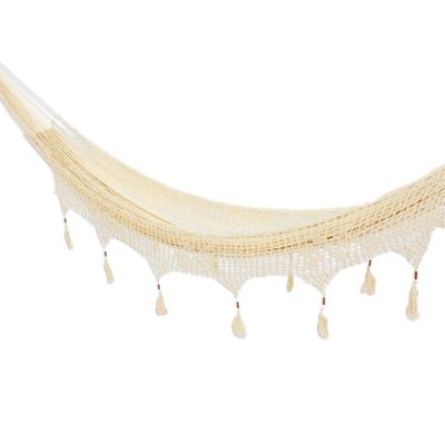 Alternate image for Solid Rope Hammock with Tassels Triple Caribbean Shores