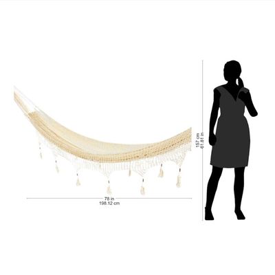 Alternate image for Solid Rope Hammock with Tassels Triple Caribbean Shores