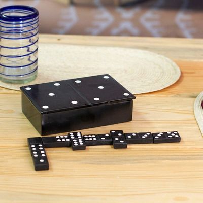 Alternate image for 28-Piece Marble Domino Game With Storage Box Mexico Mexican Family Night