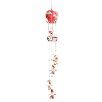 Alternate image for Hand Painted Ceramic Hot Air Balloon Wind Chime Balloon Ride