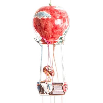 Alternate image for Hand Painted Ceramic Hot Air Balloon Wind Chime Balloon Ride
