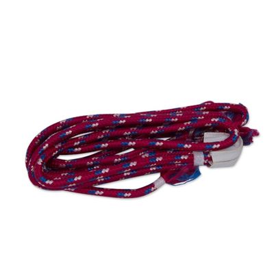 Alternate image for Mexican Cotton Double Hammock in Burgundy Pink and Yellow Tropical Paradise