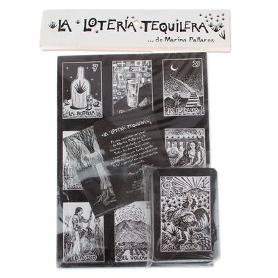 Alternate image for Traditional Ink on Paper Loteria Board Game Set from Mexico Tequila Loteria