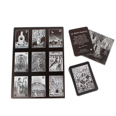 Alternate image for Traditional Ink on Paper Loteria Board Game Set from Mexico Tequila Loteria