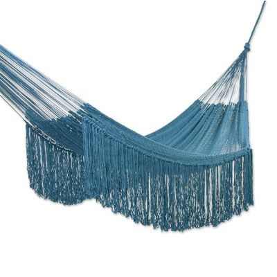 Alternate image for Fringed Teal Hammock from Mexico Triple Caribbean Blue Cascade