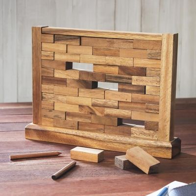 Alternate image for Handmade Multi Player Raintree Wood Game from Thailand Stacking Wall