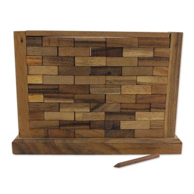 Alternate image for Handmade Multi Player Raintree Wood Game from Thailand Stacking Wall