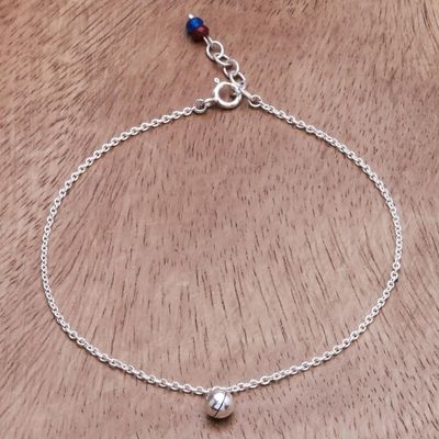 Alternate image for Ringing Bell Sterling Silver and Quartz Anklet from Thailand Nice Ring