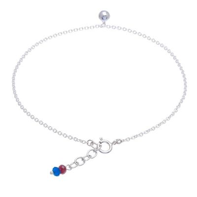Alternate image for Ringing Bell Sterling Silver and Quartz Anklet from Thailand Nice Ring