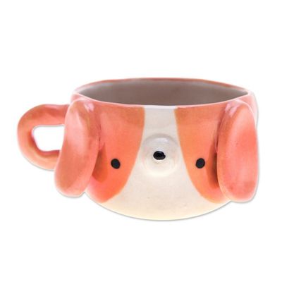 Alternate image for Handmade Dog-Themed Ceramic Beagle Demitasse from Thailand Beagle Demitasse