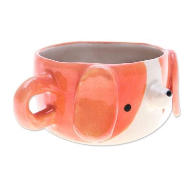 Alternate image for Handmade Dog-Themed Ceramic Beagle Demitasse from Thailand Beagle Demitasse