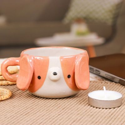 Alternate image for Handmade Dog-Themed Ceramic Beagle Demitasse from Thailand Beagle Demitasse