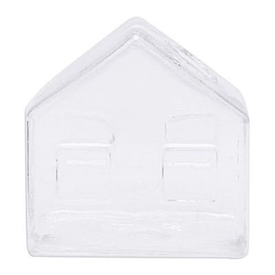 Alternate image for Handcrafted House-Shaped Glass Decorative Vase Small Crystal Home