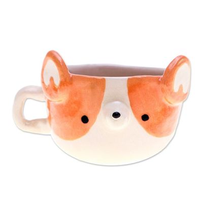 Alternate image for Dog-Themed Ceramic Corgi Demitasse Handcrafted in Thailand Corgi Demitasse