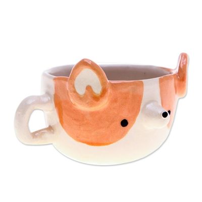 Alternate image for Dog-Themed Ceramic Corgi Demitasse Handcrafted in Thailand Corgi Demitasse