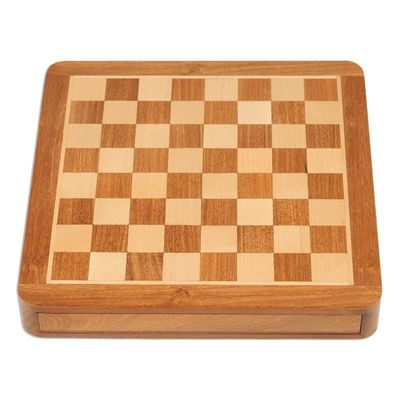 Alternate image for Hand Crafted Acacia and Haldu Wood Chess Set Idle Hours