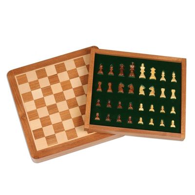 Alternate image for Hand Crafted Acacia and Haldu Wood Chess Set Idle Hours