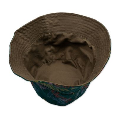 Alternate image for Artisan-Made Forest Green 100 Cotton Bucket Hat from Bali Lucky Green