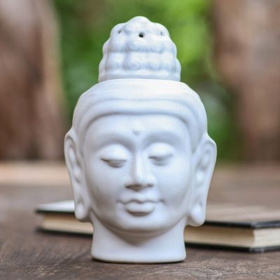 Alternate image for Artisan Crafted Buddha-Themed Ceramic Oil Warmer Buddha Burner