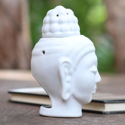 Alternate image for Artisan Crafted Buddha-Themed Ceramic Oil Warmer Buddha Burner