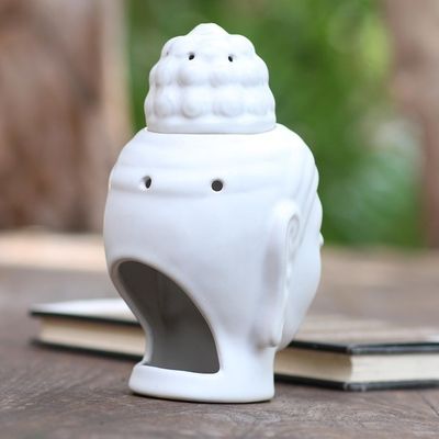 Alternate image for Artisan Crafted Buddha-Themed Ceramic Oil Warmer Buddha Burner