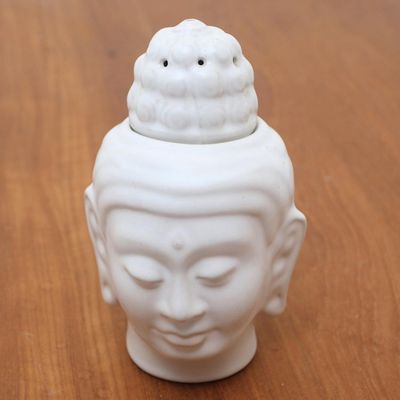 Alternate image for Artisan Crafted Buddha-Themed Ceramic Oil Warmer Buddha Burner