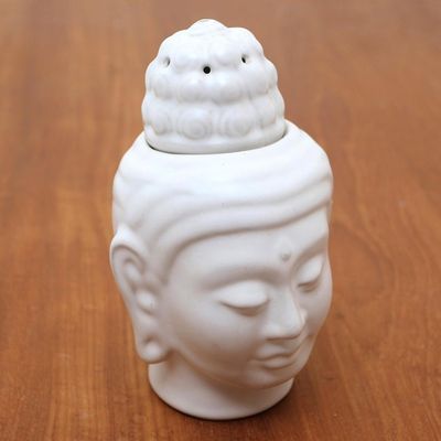Alternate image for Artisan Crafted Buddha-Themed Ceramic Oil Warmer Buddha Burner