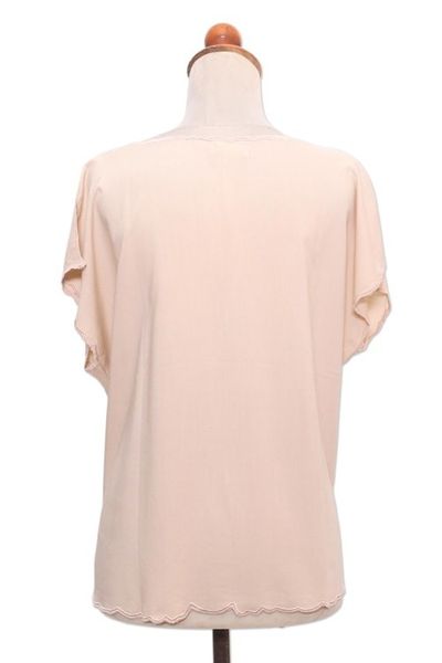 Alternate image for Ivory Short-Sleeved Rayon Blouse Timeless Tee in Ivory