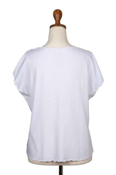 Alternate image for Embroidered Rayon Blouse from Bali Timeless in White