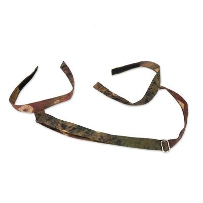 Alternate image for Jumputan Batik-Themed Adjustable Cotton Yoga Mat Carrier Javas Calm