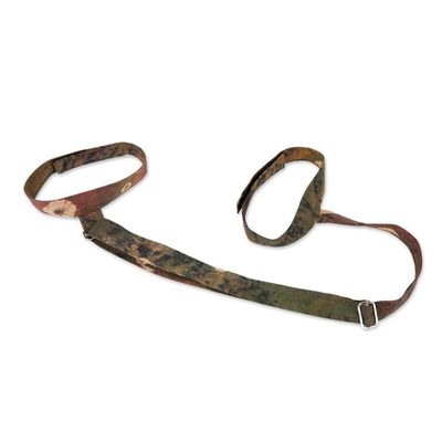 Alternate image for Jumputan Batik-Themed Adjustable Cotton Yoga Mat Carrier Javas Calm