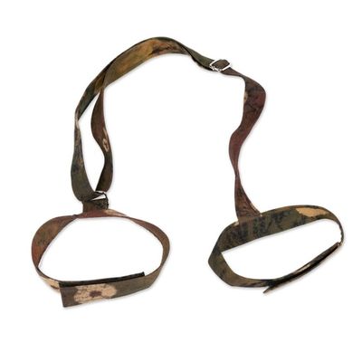 Alternate image for Jumputan Batik-Themed Adjustable Cotton Yoga Mat Carrier Javas Calm