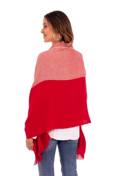 Alternate image for Woven Baby Alpaca Capelet Bold Red