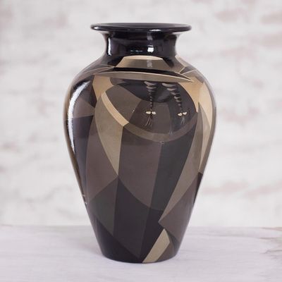 Alternate image for Ceramic Vase Cuzco Painted Folk Art Sepia Women