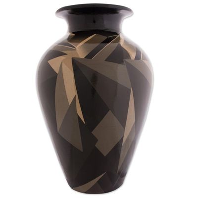 Alternate image for Ceramic Vase Cuzco Painted Folk Art Sepia Women