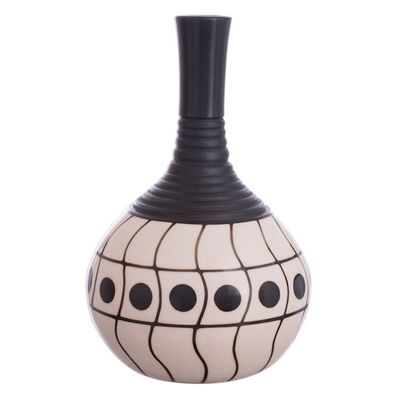Alternate image for Wave Motif Chulucanas Ceramic Decorative Vase from Peru Chulucanas Waves