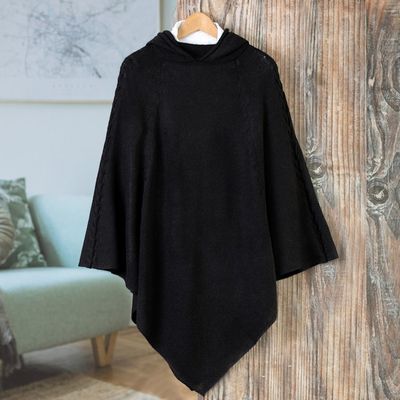 Alternate image for Alpaca Wool Blend Poncho from Peru Eternal Magic