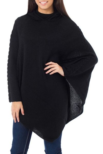Alternate image for Alpaca Wool Blend Poncho from Peru Eternal Magic