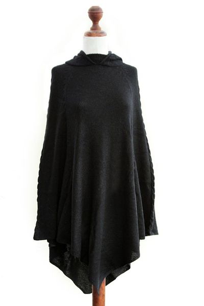 Alternate image for Alpaca Wool Blend Poncho from Peru Eternal Magic