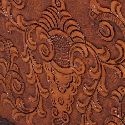 Alternate image for Tornillo wood and leather nightstand,Colonial Floral Night Colonial Floral Night