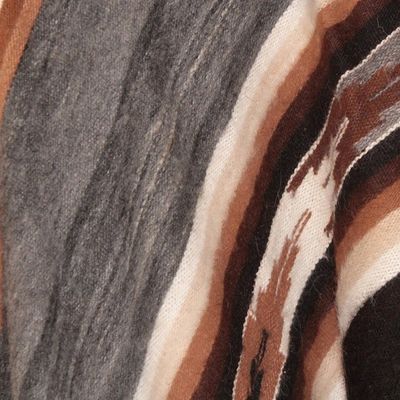 Alternate image for Mens Alpaca Wool Poncho Road to Huancayo