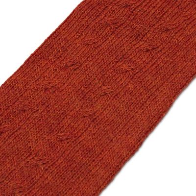Alternate image for 100 Baby Alpaca Orange Knit Fingerless Mitts From Peru Luscious Twist in Orange